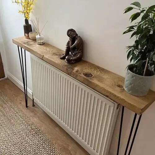 Masuta hol intrare, suport calorifer, seria A-620,lemn, Homs, 130 x 20 x 85cm,30437