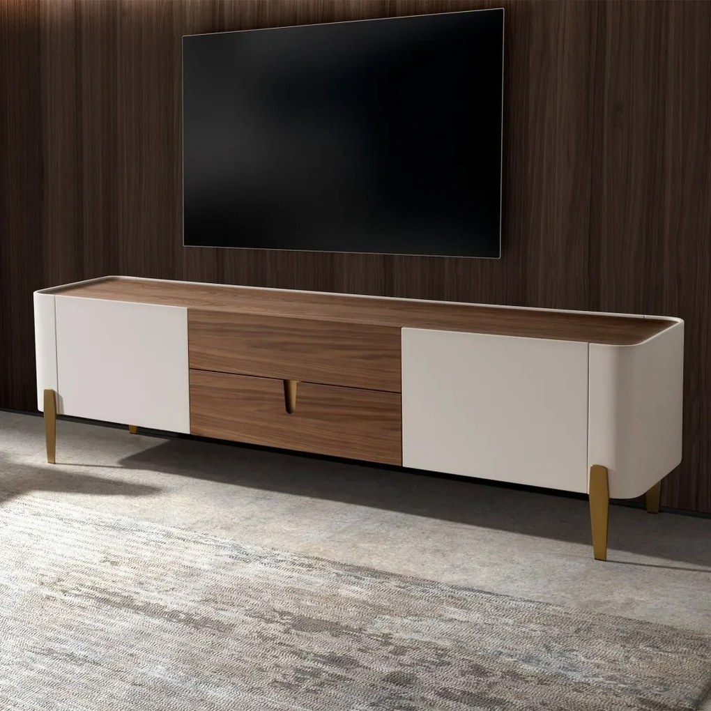 Comoda TV deosebita design LUX Walnut-Bej