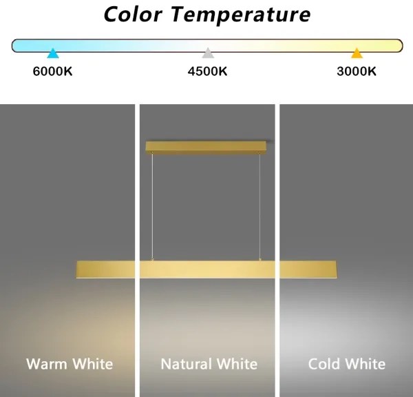 Lustră LED dimabilă pe cablu Brilagi SLIMLINE LED/40W/230V 3000-6000K auriu + telecomandă
