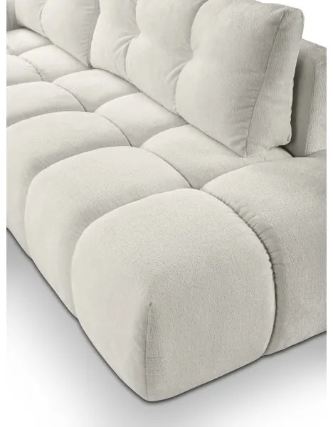 Colțar extensibil tapițat ALMADA, tip L, orientare stânga, cu spațiu de depozitare, bej