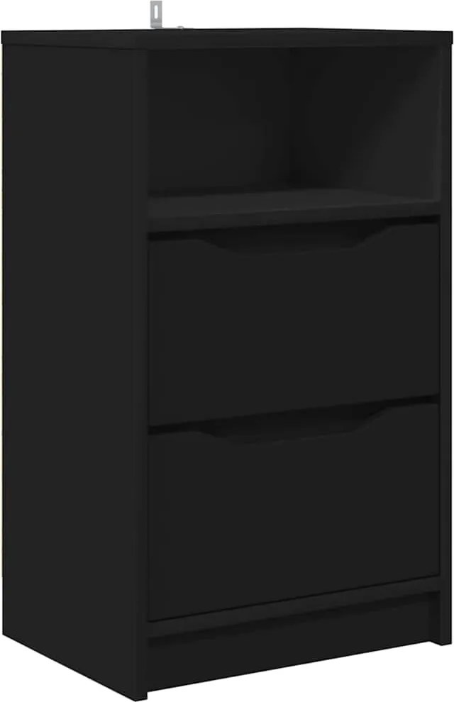 vidaXL Noptieră cu sertar Negru 40 x 30 x 467 cm Lemn compozit
