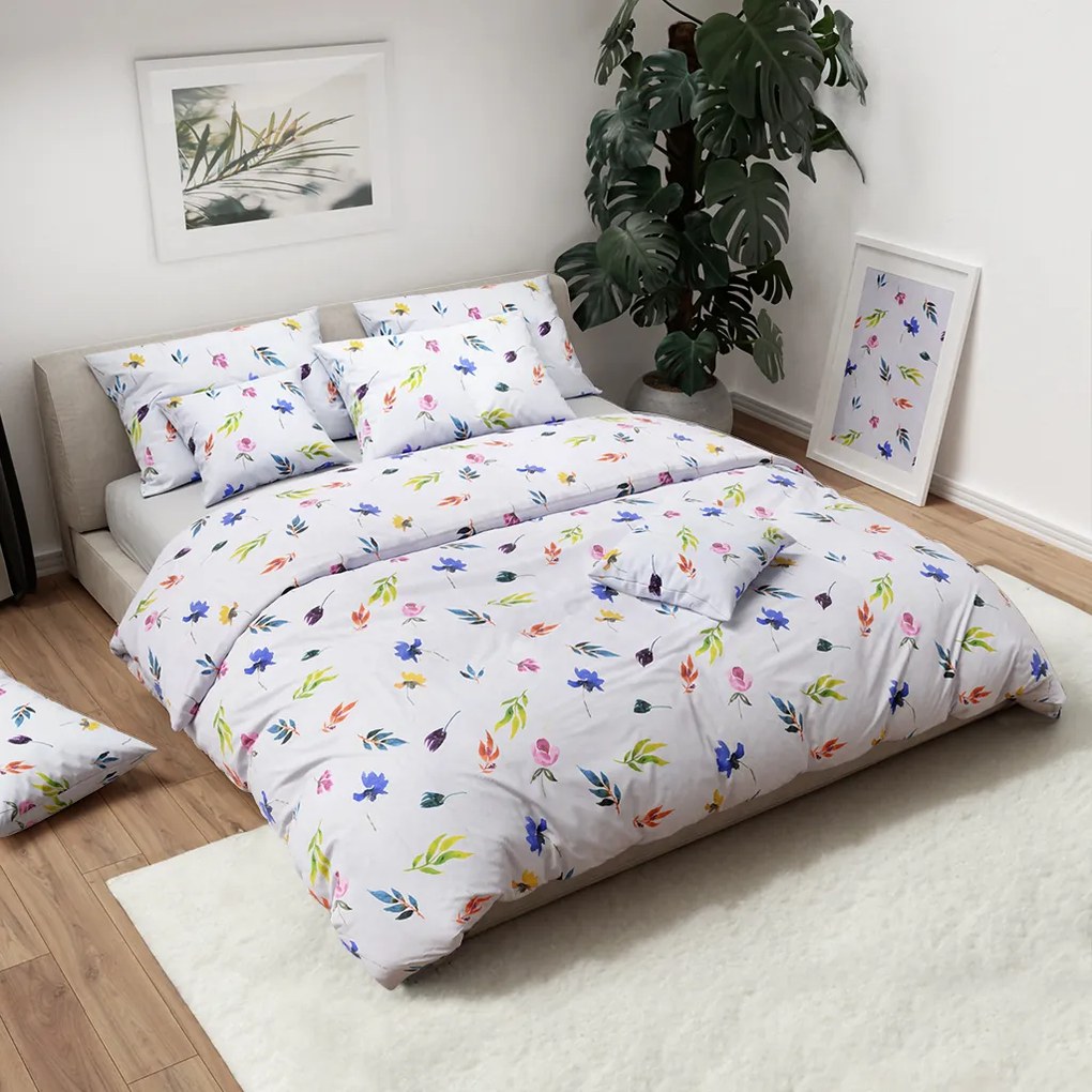 Lenjerie de pat din bumbac VARA COLORATA alb Dimensiune lenjerie de pat: 70 x 90 cm | 140 x 200 cm