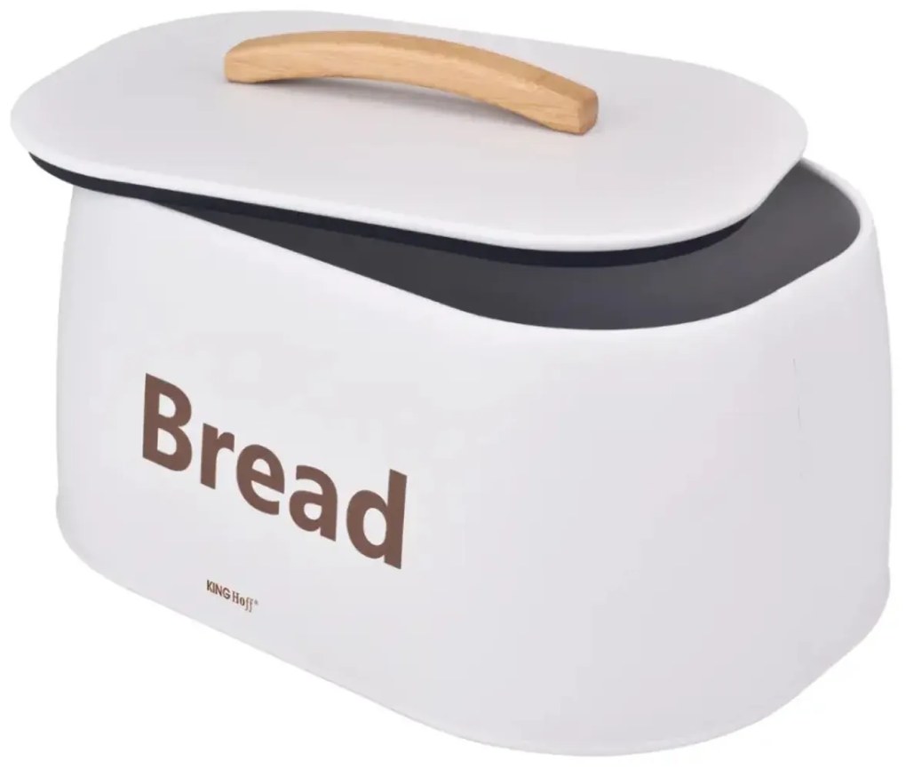 Cutie pentru pâine din metal, 34×24×18.5 cm, albă, Kinghoff KH-1947