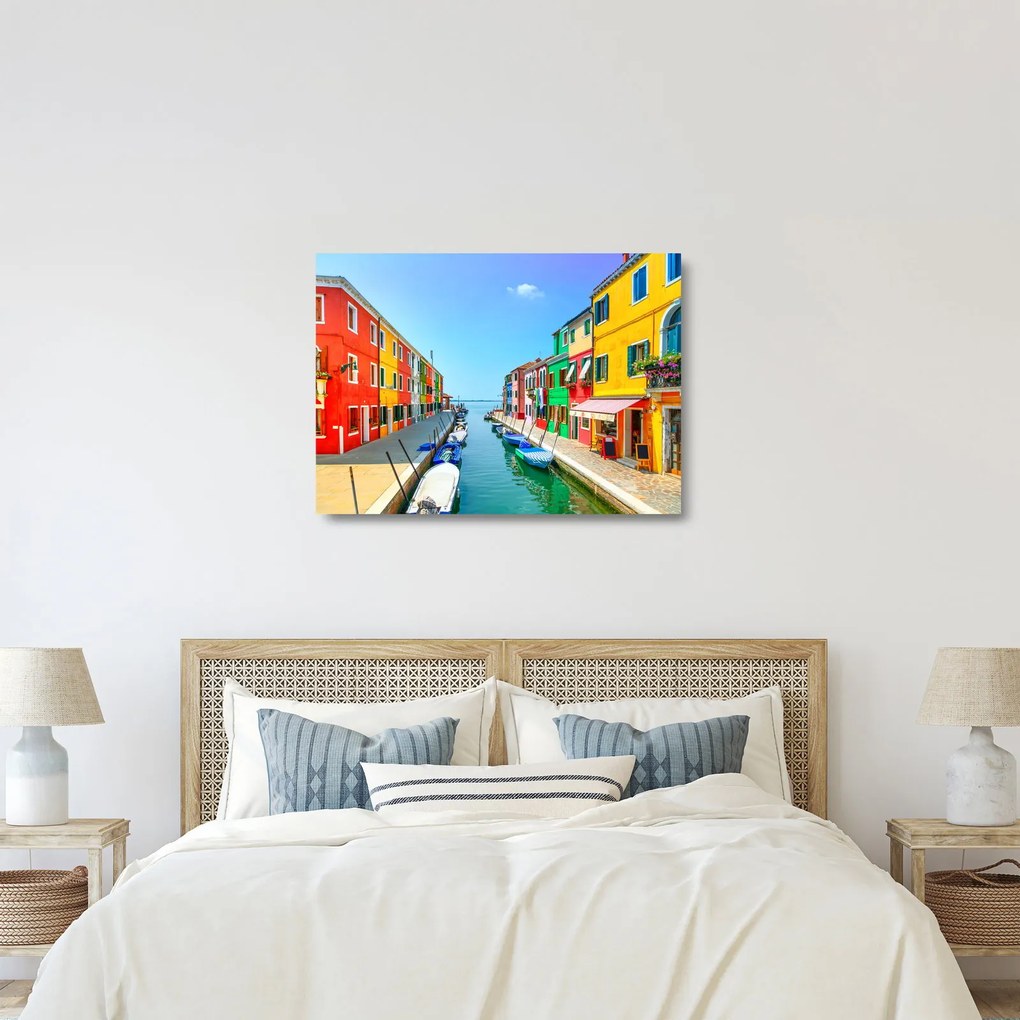 Tablou pe sticlă - Insula Burano, Veneția, Italia (70x50 cm)