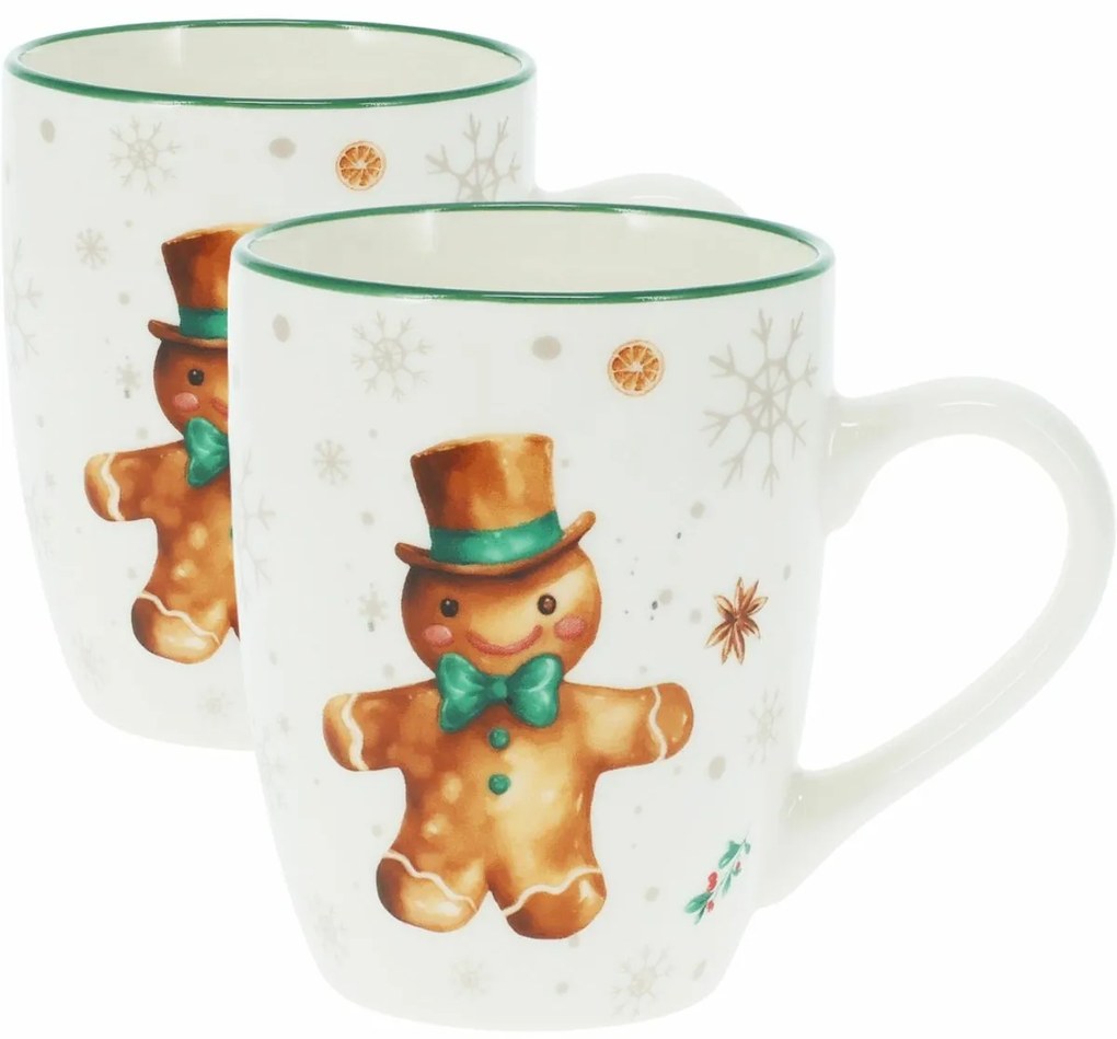 Set de 2 căni din porțelan Gingerbread 320 ml
