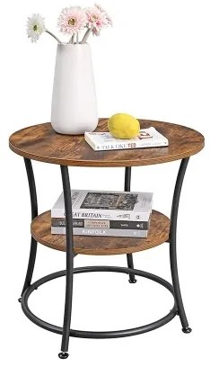 Măsuță laterală ELDUR, maro/negru