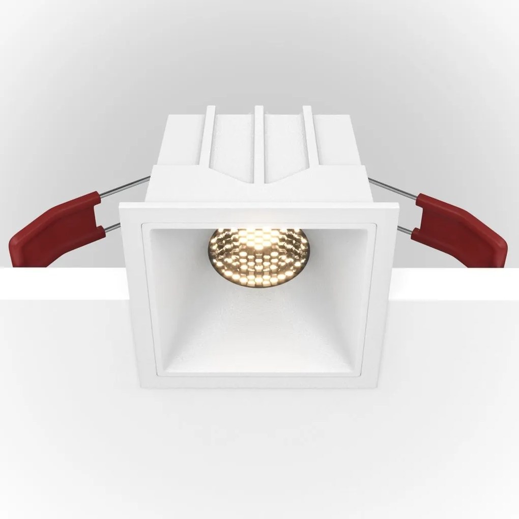 Spot LED incastrabil design tehnic Alpha alb, 6,5x6,5cm, 3000K
