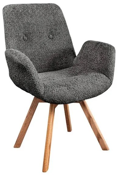 Set de 2 scaune pivotante Baltic stejar/ gri inchis