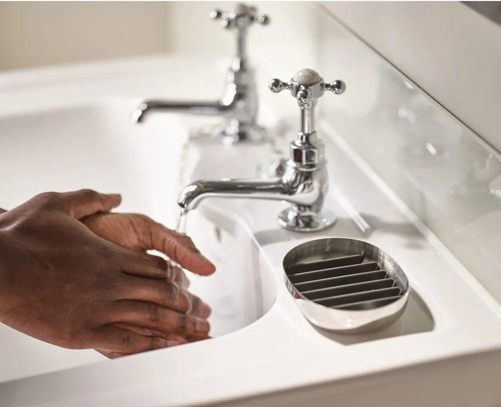 Săpunieră argintiu-lucios din oțel inoxidabil EasyStore Luxe – Joseph Joseph