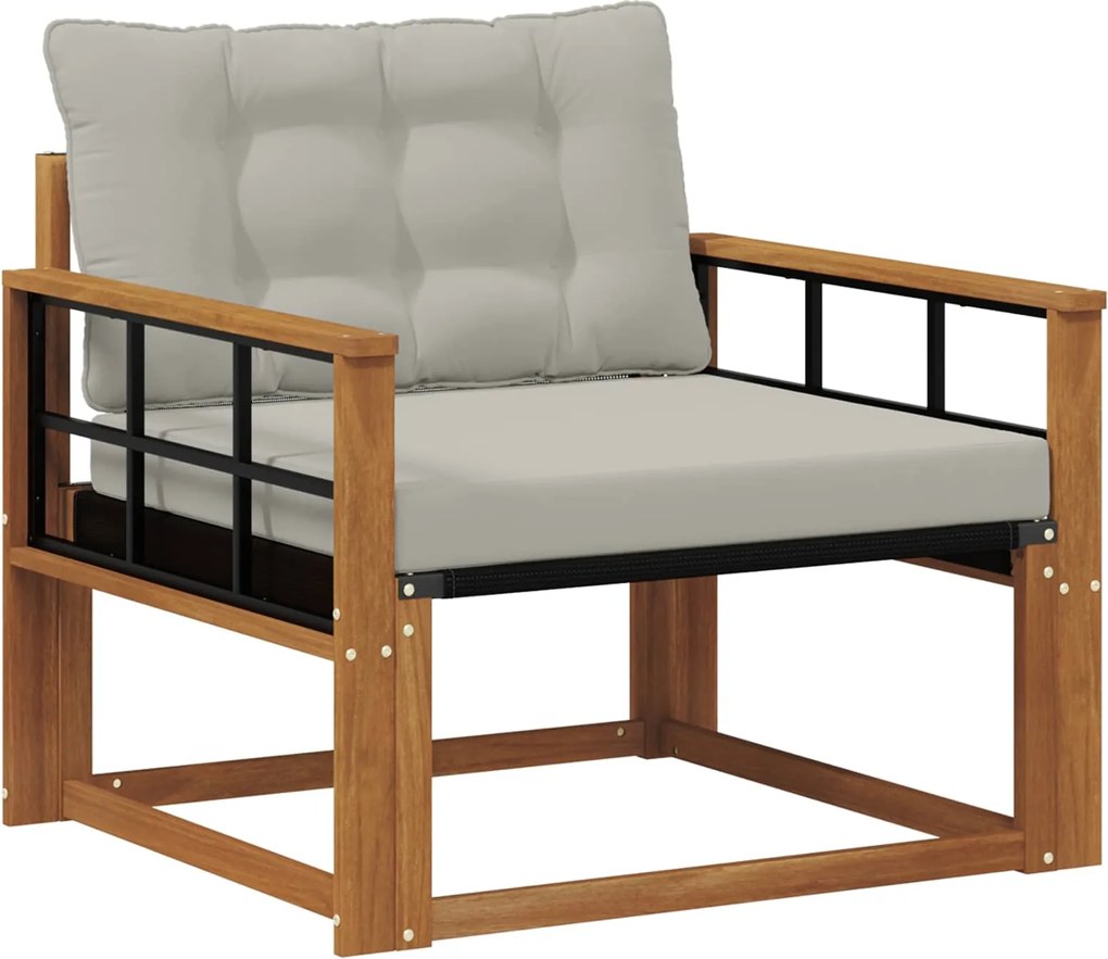 vidaXL Set de canapele de exterior Lemn solid de Acacia și Textilene