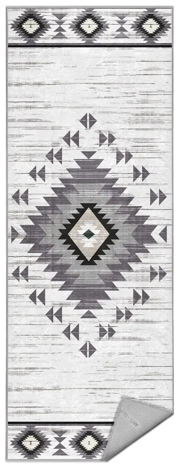 Covor tip traversă gri deschis lavabil 80x200 cm Ethnic Geo – Mila Home