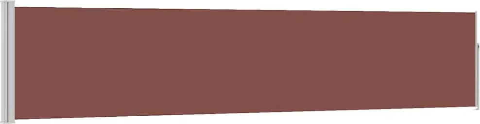 vidaXL Copertină laterală retractabilă de terasă, maro, 100 x 500 cm