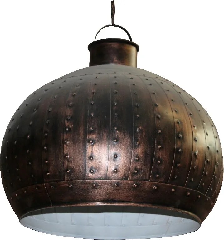 Abajur din metal, gri deschis, finisaj patinat, 60 x 60 cm, „Montargis”