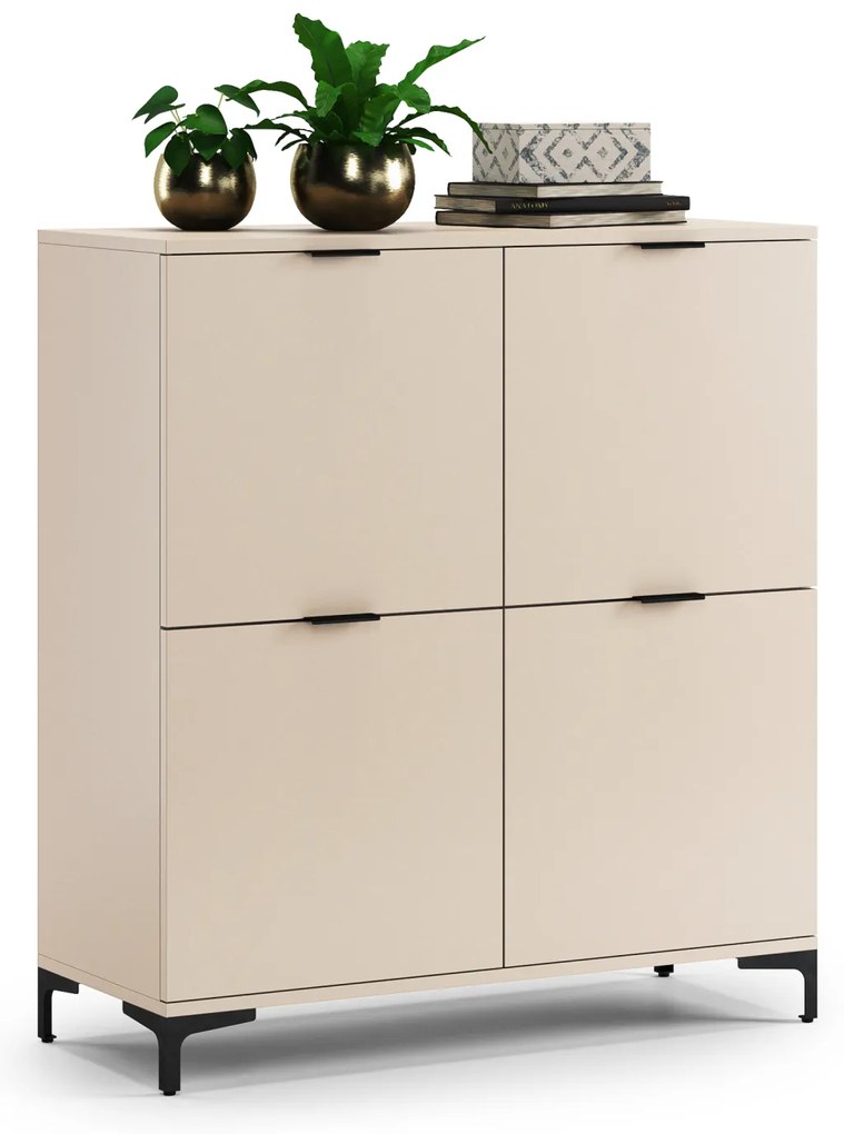 Mazzoni Comodă LANA K-100 Bej (Șampanie) - DULAP VERTICAL CU 4 UȘI
