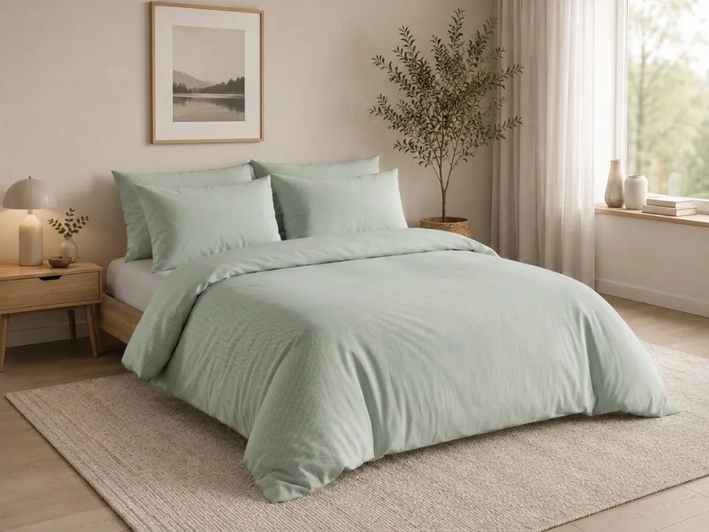 Lenjerie de pat din bumbac LINIE GREEN verde Dimensiune lenjerie de pat: 70 x 90 cm | 140 x 200 cm