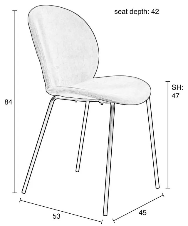 Scaune de dining roșu-cărămiziu 2 buc. Bonnet – Zuiver