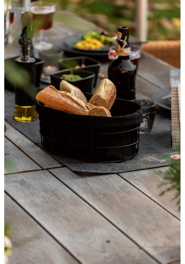 Suport cu inserție textilă pentru produse de patiserie Wenko Black Outdoor Kitchen Bela, negru