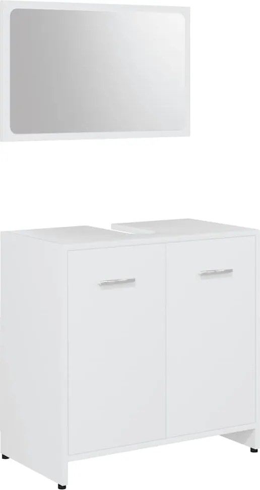 vidaXL Set de mobilier de baie, alb, lemn prelucrat