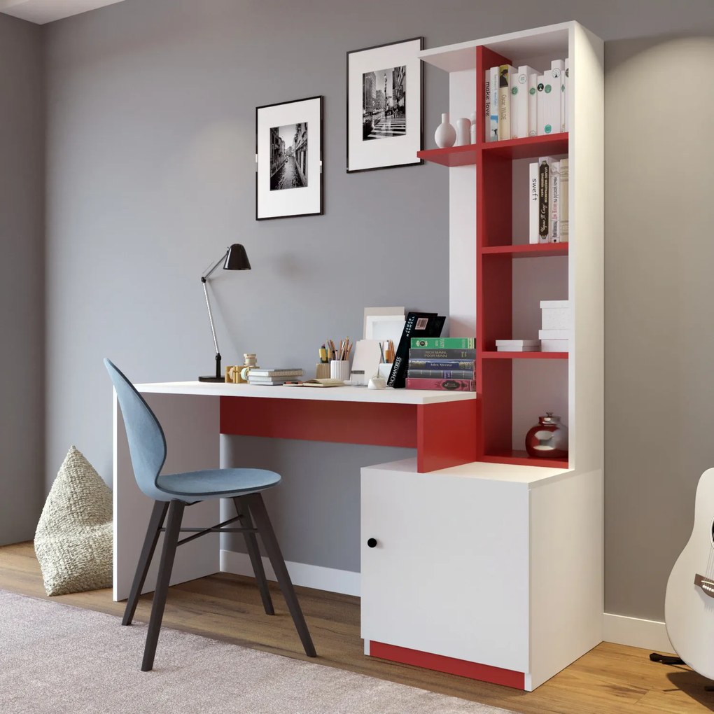 Masă PC Candy (Alb + Roșu). 1072417