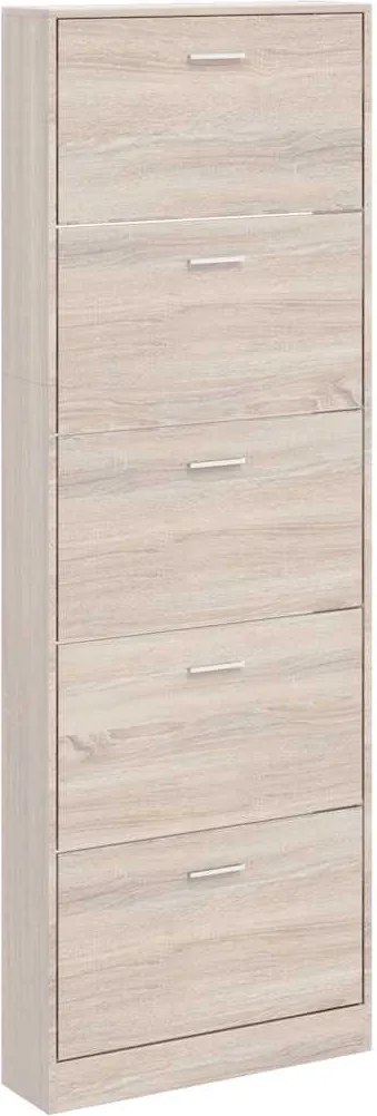 vidaXL Pantofar cu 5 compartimente din lemn, aspect de stejar