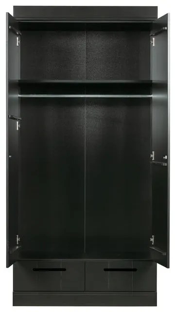 Șifonier din lemn de pin negru 94x195 cm Connect - WOOOD