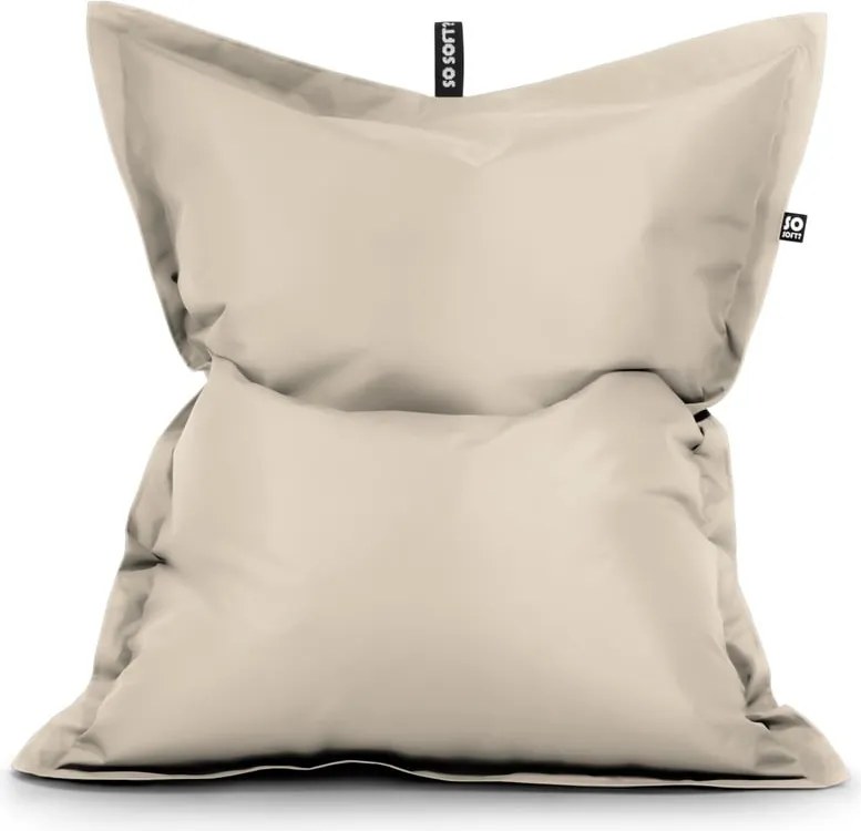 Fotoliu bean bag bej cu tapițerie din imitație de piele Pad L – So Soft?