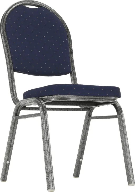 Scaun, stivuibil, textil albastru închis/gri cadru, JEFF 2 NEW