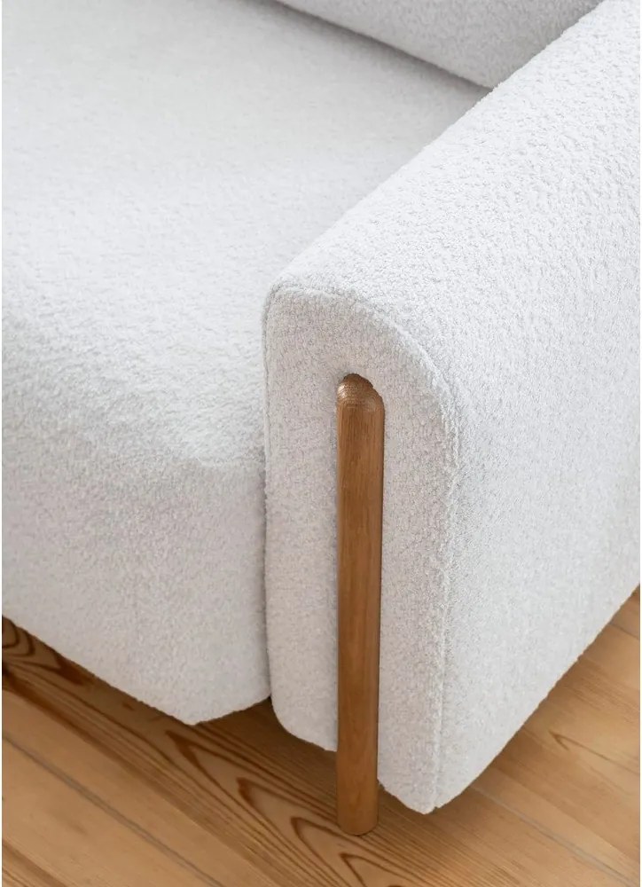 Canapea gri extensibilă/cu spațiu de depozitare cu tapițerie din țesătură bouclé 244 cm Arcadova – ELTAP