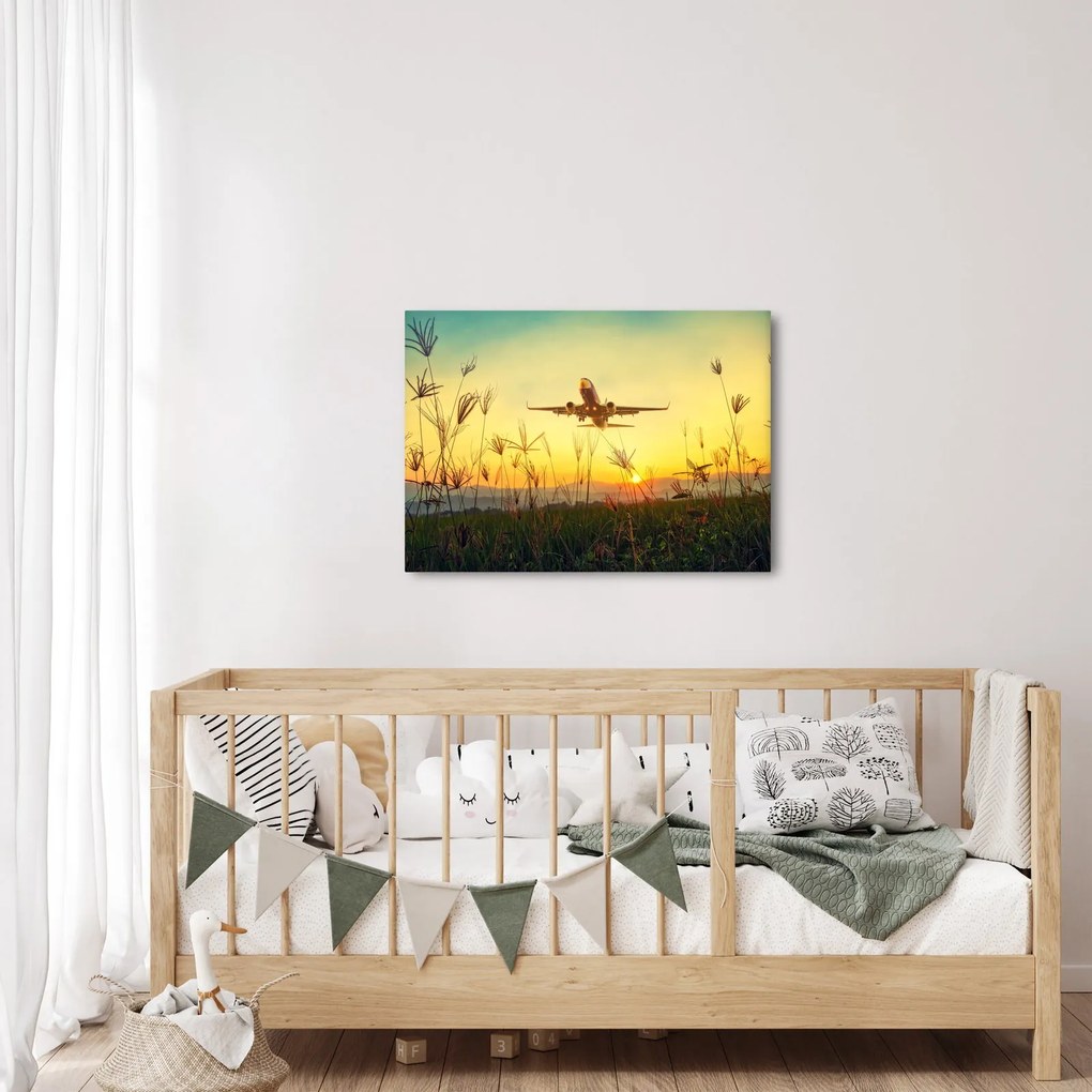 Tablou cu avionul ridicându-se spre zbor (70x50 cm)