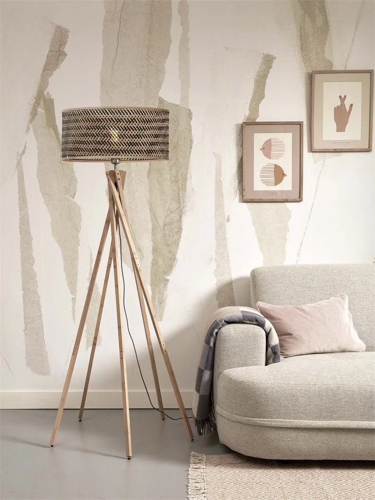Lampadar eco din bambus Java 5-legs nat/50x22, bl/nat