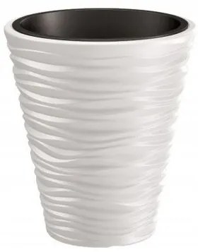 Ghiveci decorativ de flori, rotund, alb, 18/37 L, 38.8x43.6 cm, Sand