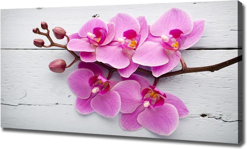 Print pe pânză Orhideea pe lemn