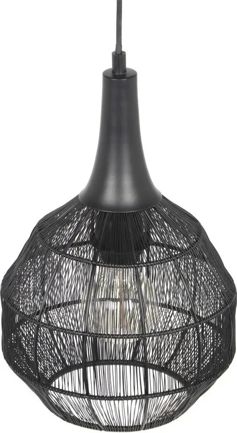 Lustră negru-mat cu abajur din metal Soraya – Trio