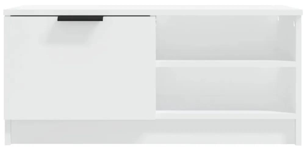 Comoda TV, 2 buc., alb, 80x35x36,5 cm, lemn prelucrat 2, Alb