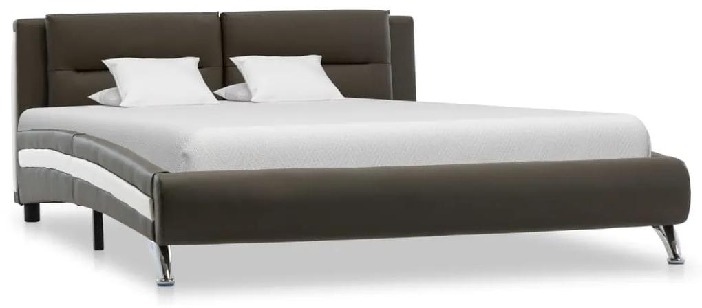 286849 vidaXL Cadru de pat, gri, 120 x 200 cm, piele ecologică