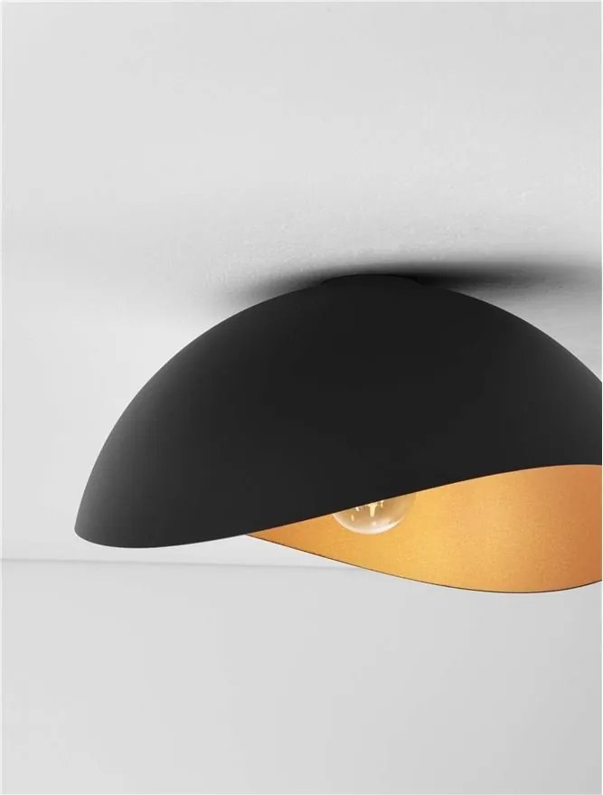 Lustra aplicata design decorativ OPSI negru/auriu D-40cm