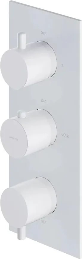 Baterie cada-dus incastrata Omnires Y termostatata finisaj alb mat fara corp ingropat