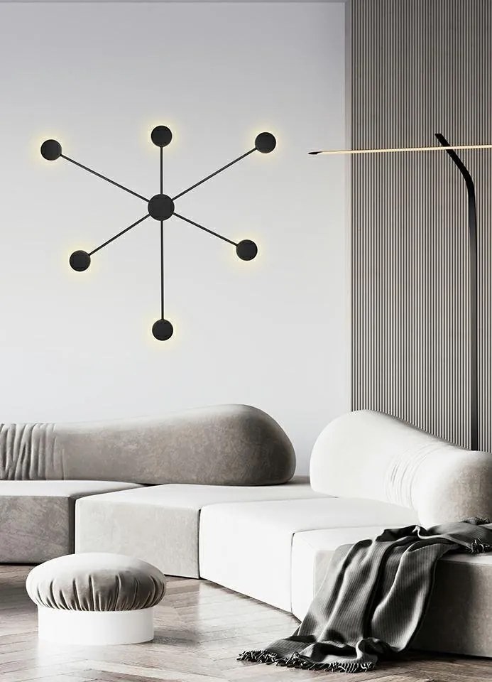 Aplica de perete LED design ambiental SHADOW M negru