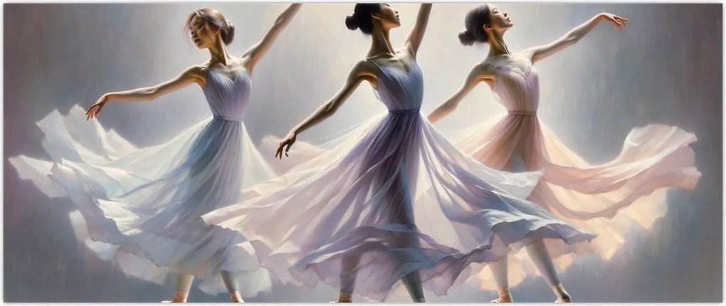 Tablou - Trei balerine (120x50 cm)