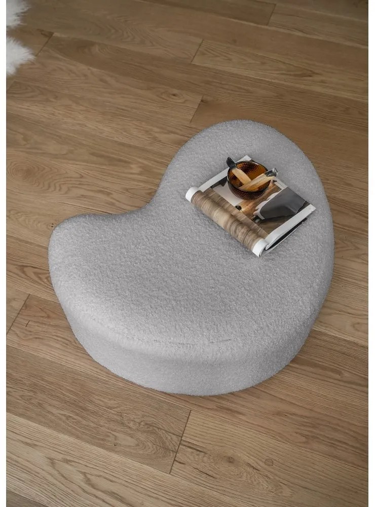 Taburet gri cu tapițerie din stofă bouclé Miuf – Miuform