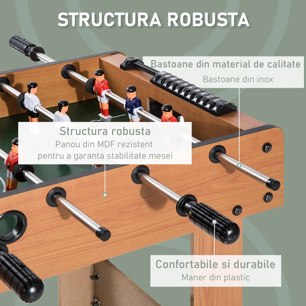 HOMCOM Teren de Fotbal Balilla Profesionala in Lemn MDF, 87x 4 x78cm | Aosom Romania