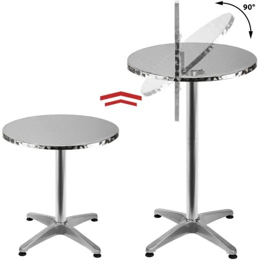 Deuba Masa de bar din aluminiu - Ø60 cm pliabila