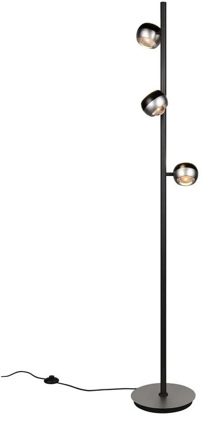 Lampadar negru-argintiu LED (înălțime 150 cm) Orbit – Trio Select