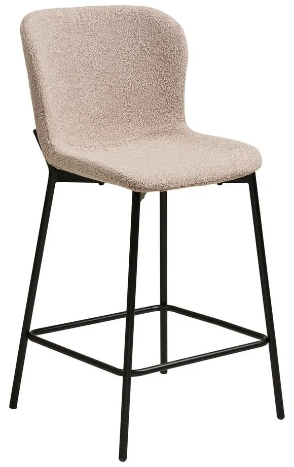 Scaun de bar bej tapițat (înălțime șezut 65 cm) Maceda – House Nordic