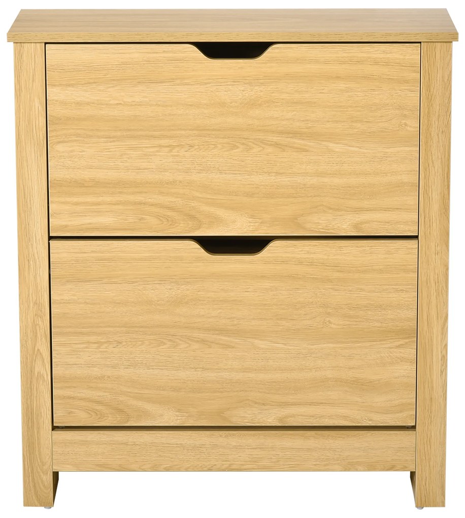 HOMCOM Comodă pentru pantofi hol, dulap pentru pantofi mobilier de intrare și coridor - 2 uși basculante 2 compartimente | Aosom Romania