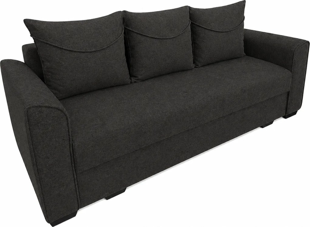 Canapea LILI extensibila, 3 locuri, cu lada de depozitare, stofa gri inchis , 220x95x80
