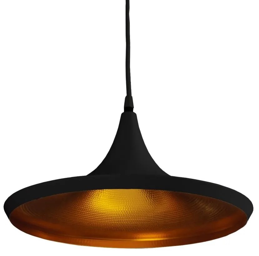 Lustra / Pendul metal design retro CHINK negru/auriu