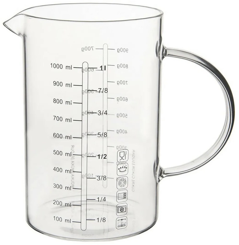 Cană de măsurare Orion din sticlă borosilicată, 1l