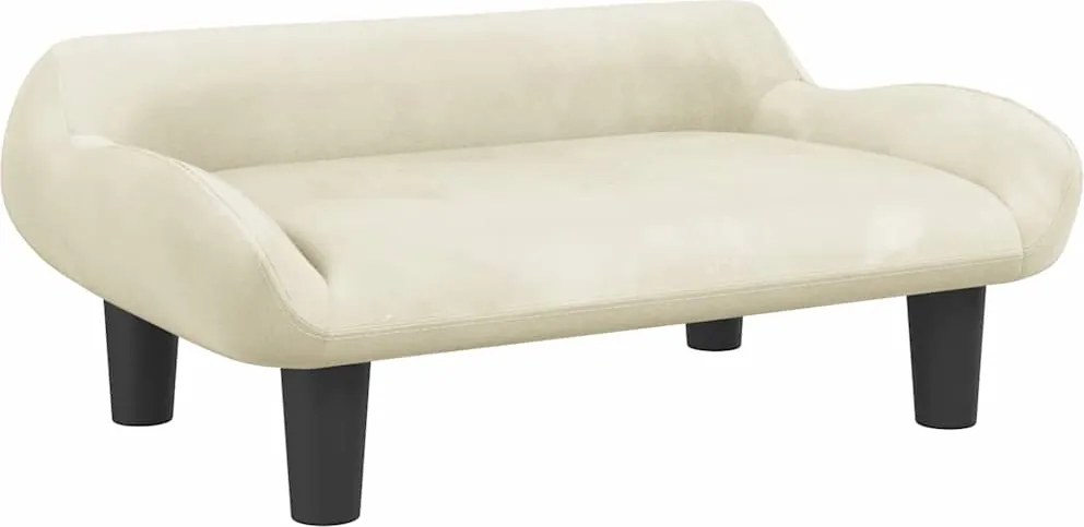vidaXL Canapea pentru copii, crem, 70x40x24 cm, catifea