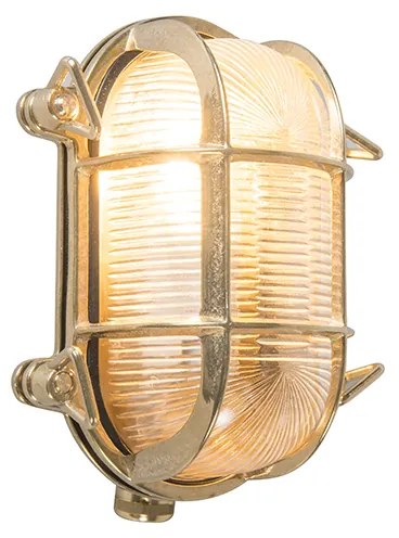 Aplica retro auriu 18 cm IP44 - Nautica 2 oval